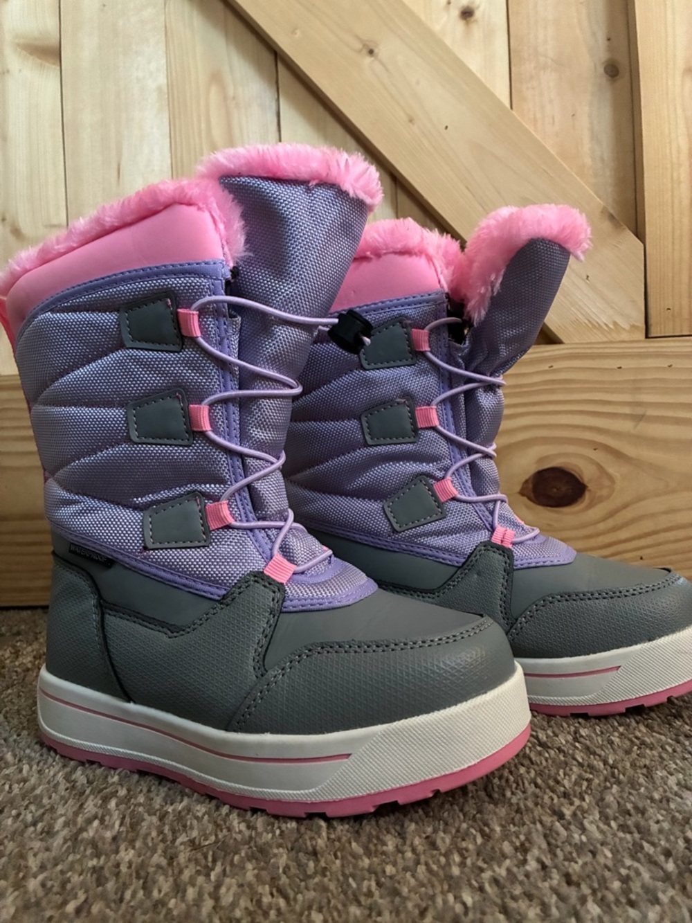 wonder nation Pink girls Rain Boots with Treaded Sole